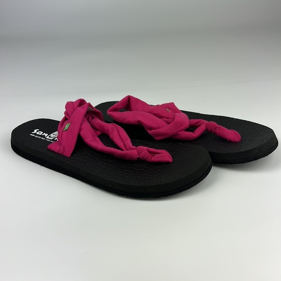 Sanuk Pink Yoga Mat Strap Flip Flops Women's Sz: 9 - Picture 2 of 10